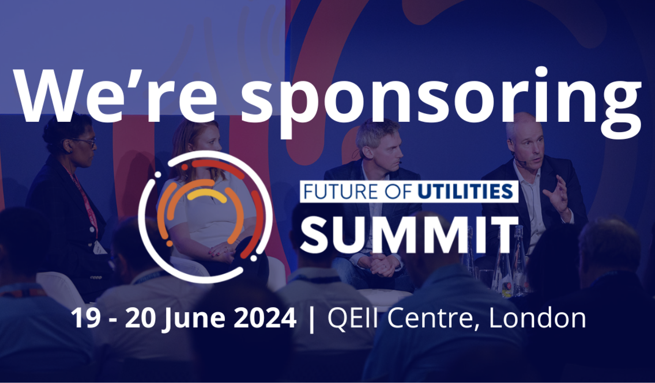 Banner stating that Systems iO sponsoring Future of Utilities Summit on 19-20 June 2024 at QEII Centre in London