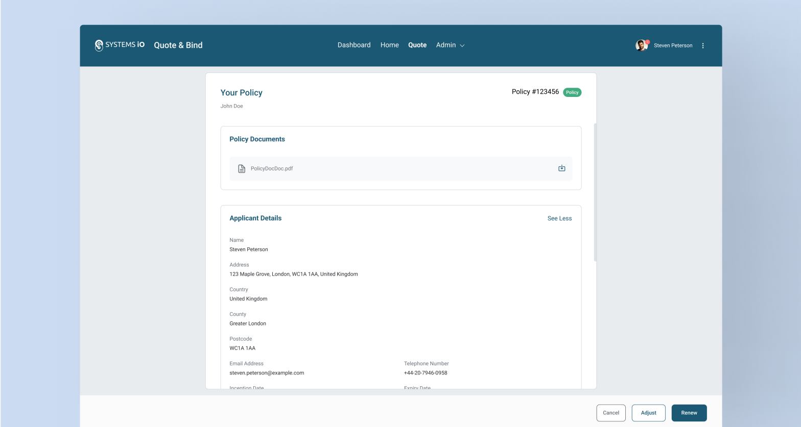 Quote Bind Services Systems Io