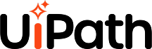 UiPath's logo, with the words 'UiPath' in the branding colours. The i's dot is made up of two sparkles