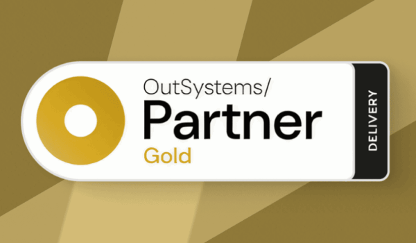 A badge with text 'OutSystems Partner Gold Delivery'.