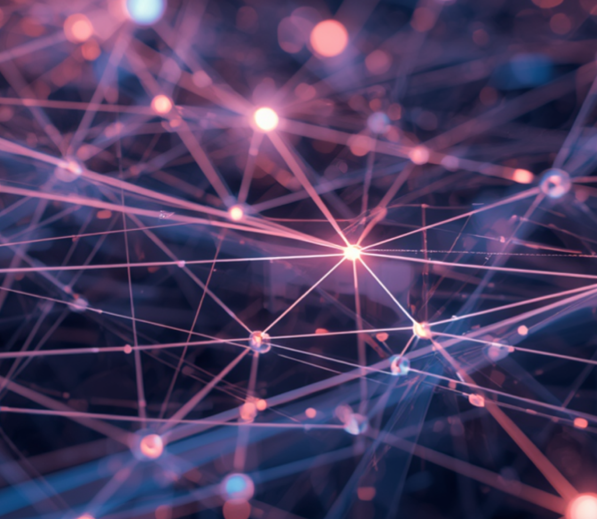 A network of interwoven digital nodes.